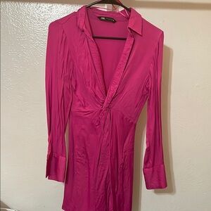 Zara Fuchsia Long Sleeve Dress